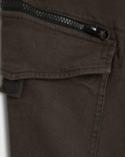 Brown Regular Fit Stretch Textured Joggers