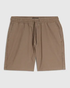 Brown Regular Fit Stretch Textured Shorts