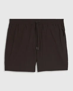 Brown Regular Fit Textured Shorts
