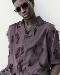 Brown RI Studio 3D Floral Shirt