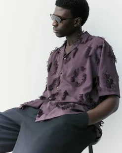 Brown RI Studio 3D Floral Shirt