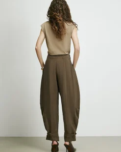 Brown RI Studio Drapey Barrel Trousers