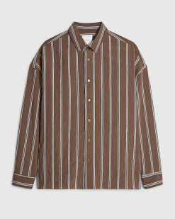 Brown RI Studio Stripe Shirt