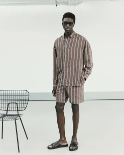 Brown RI Studio Stripe Shorts