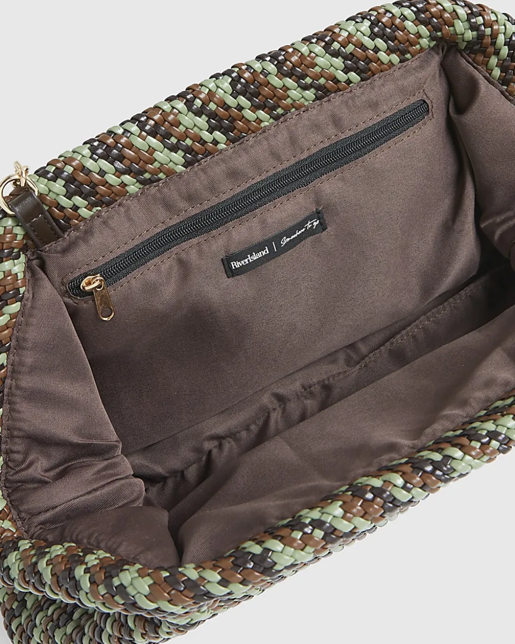 Brown RI Studio Weave Oversized Clutch Bag
