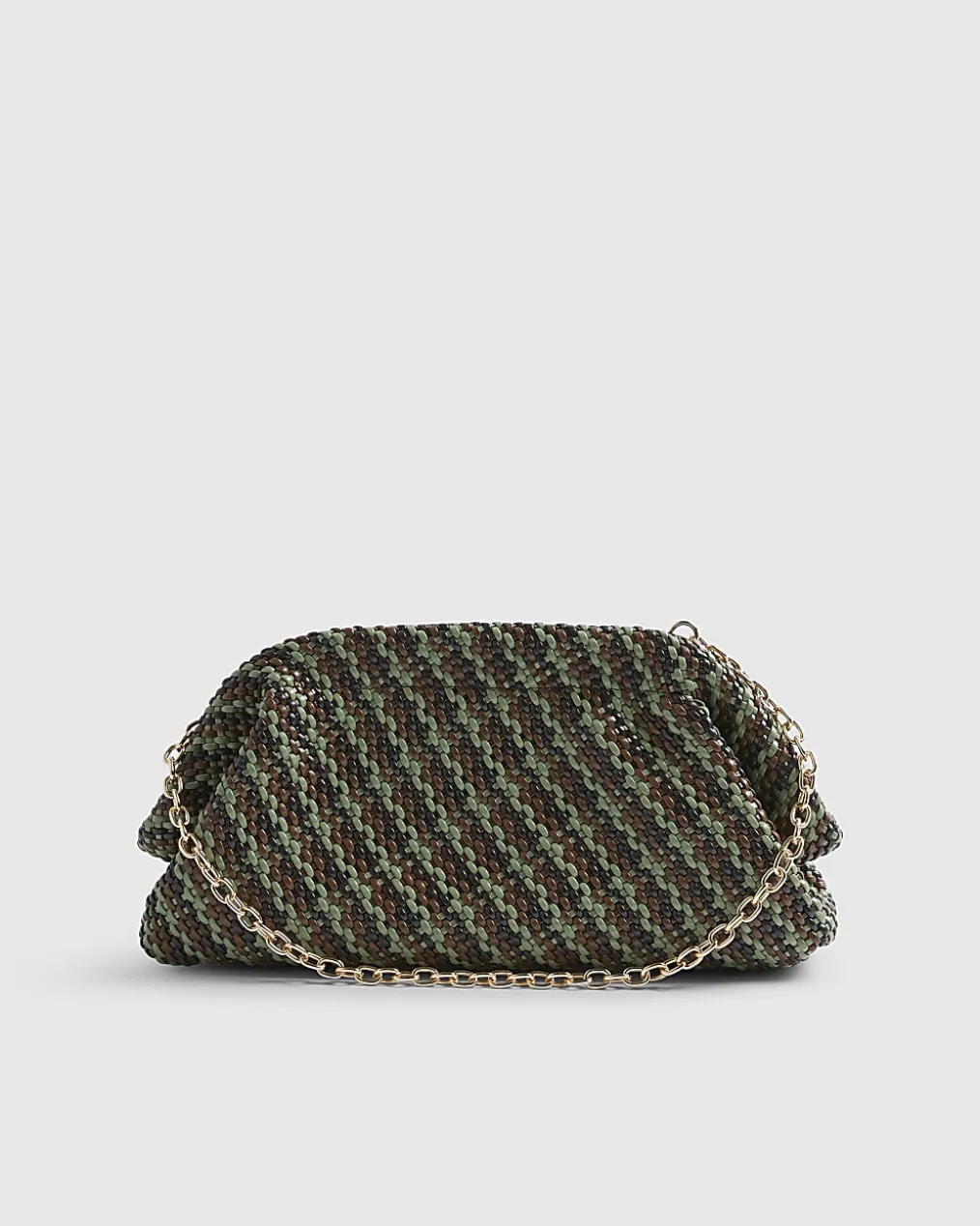 Brown RI Studio Weave Oversized Clutch Bag