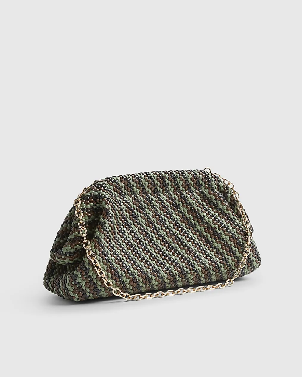 Brown RI Studio Weave Oversized Clutch Bag