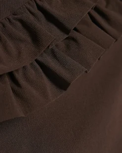Brown Ruffle Bandeau Top