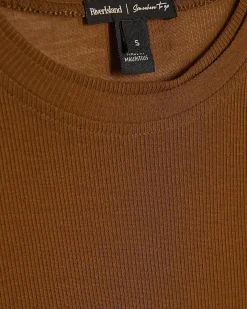 Brown Semi Sheer Short Sleeve Top