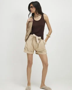 Brown Semi Sheer Tank Top