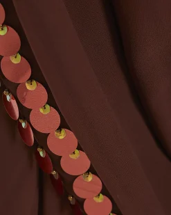 Brown Sequin Side Panel Hareem Trousers