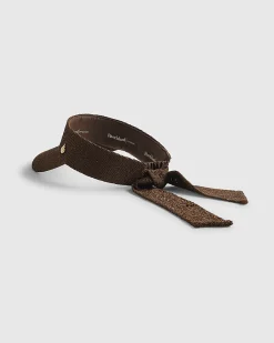 Brown Sequin Visor Hat