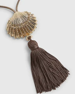 Brown Shell Tassel Necklace