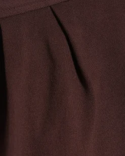 Brown Short Sleeve Pleat Shoulder T-shirt