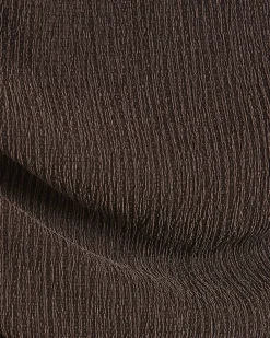 Brown Short Sleeve Textured Ruched Midi Dress