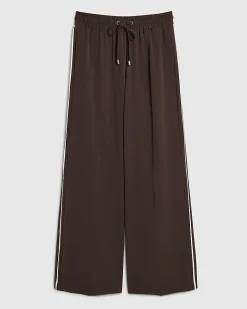 Brown Side Stripe Drawstring Joggers