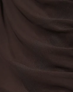 Brown Sleeveless Bubble Hem Top