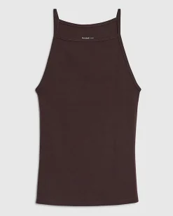 Brown Sleeveless Cotton Tank Top