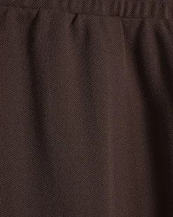 Brown Slim Fit Piped Textured Joggers