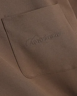 Brown Slim Fit Sanctuaire Pocket T-Shirt
