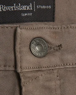 Brown Slim Fit Stretch Jeans