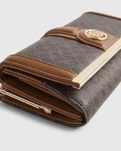 Brown Stripe Panel Shopper Bundle Bag