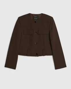 Brown Structured Boxy Trophy Jacket