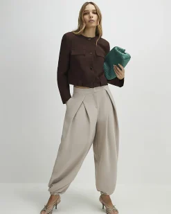 Brown Structured Boxy Trophy Jacket