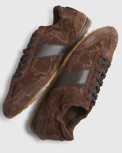 Brown Suede Elastic Back Trainers