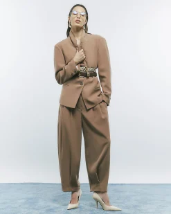 Brown Tapered Trousers
