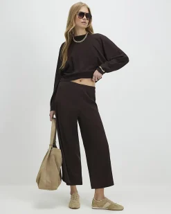 Brown Textured Culottes