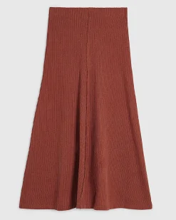 Brown Textured Full Skirt