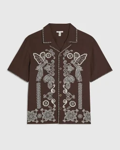 Brown Tufting Cotton Shirt