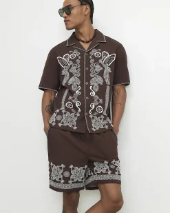 Brown Tufting Cotton Shirt