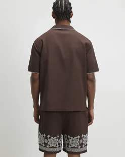 Brown Tufting Cotton Shirt