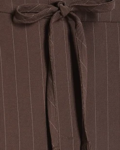Brown Viscose Stripe Tailored Trousers