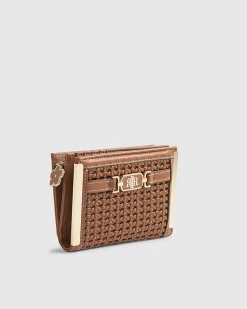 Brown Weave Foldout Purse