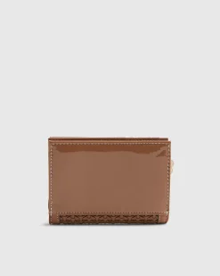 Brown Weave Foldout Purse
