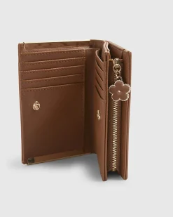 Brown Weave Foldout Purse