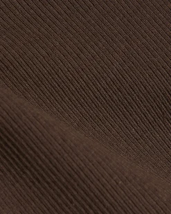 Brown Wide Cuff Fitted Tank Top