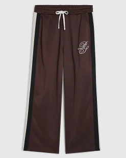 Brown Wide Leg Side Stripe Joggers