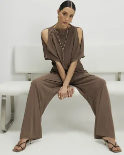 Brown Wide Leg Trousers