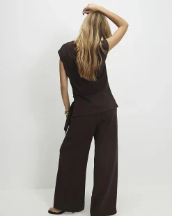 Brown Wide Leg Trousers