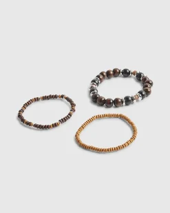 Brown Wood Multipack Bracelet