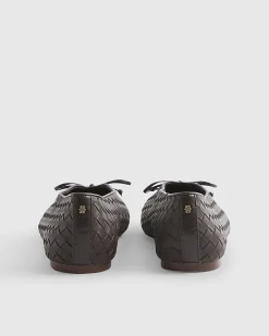 Brown Woven Ballet Flats