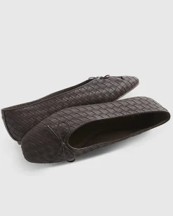 Brown Woven Ballet Flats