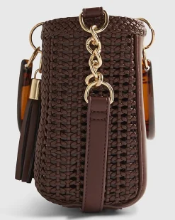 Brown Woven Mini Tote Bag