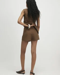 Brown Wrap Utility Skort