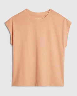 Coral Cotton Grown On Sleeve T-Shirt