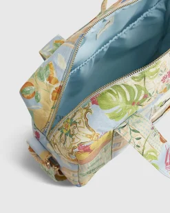 Cream Abstract Print Soft Holdall Bag